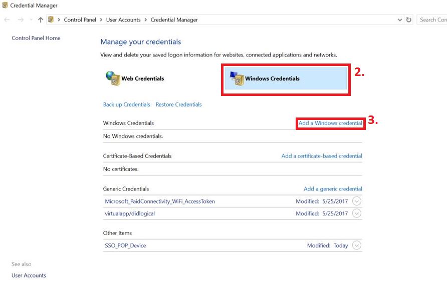 Windows System Credential Manager — Purdue IT Engineering IT ECN